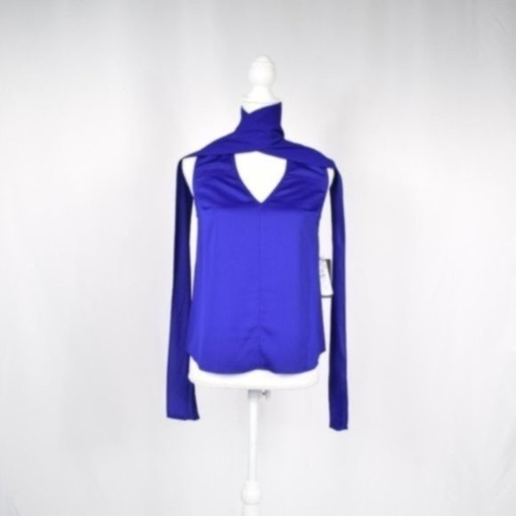 Rachel Roy Jasper Tie-Neck Top, Blue - Picture 3 of 3